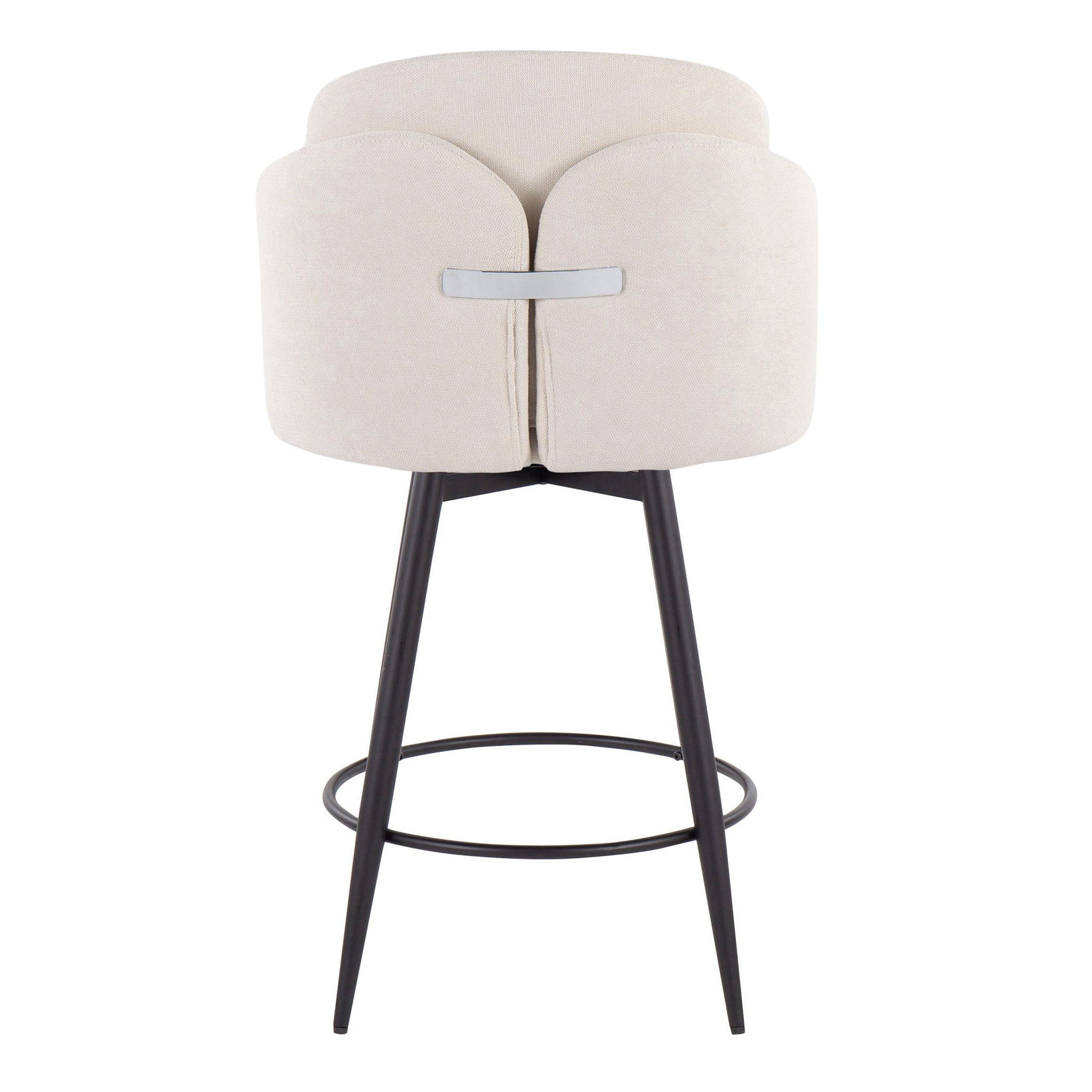 Dahlia - Contemporary Fixed Height Counter Stool With Round Footrest (Set of 2)