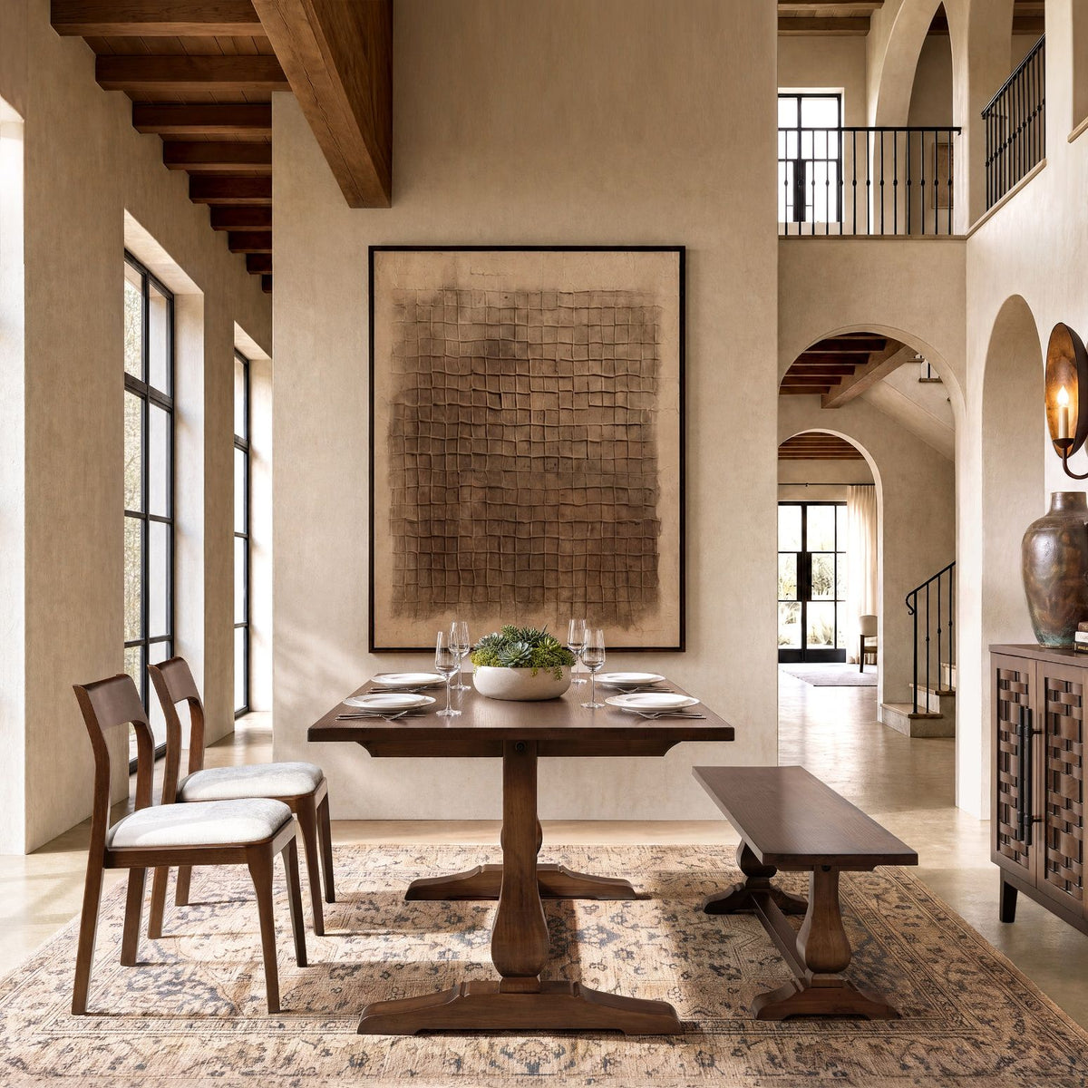 Whitmore - Trestle Dining Bench - Dark Brown