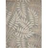 8' X 11' Floral Indoor Outdoor Area Rug - Dark Gray