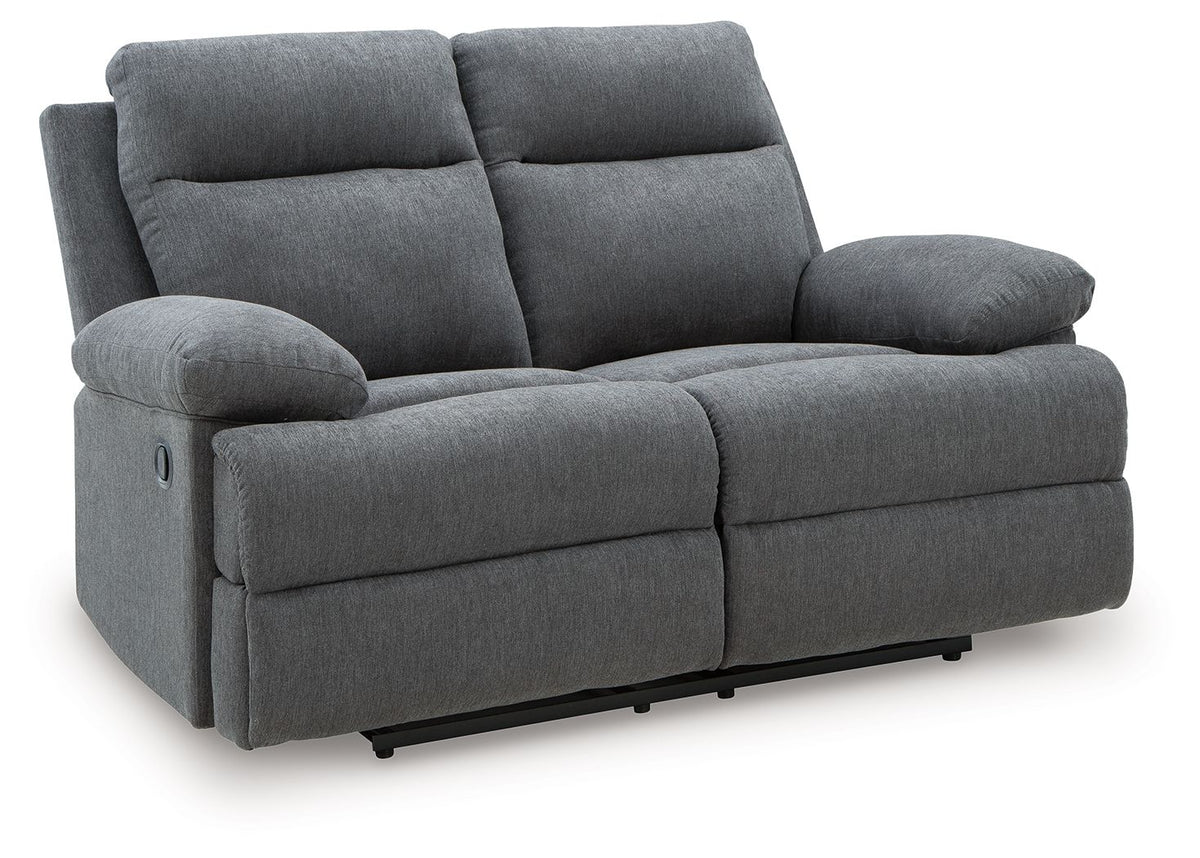 Side-Swipe - Reclining Loveseat Dark Gray by Signature Design by Ashley® | Bel Furniture