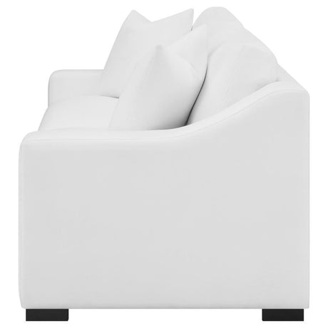 Ashlyn - Upholstered Sloped Arm Sofa - White by CoasterElevations | Bel Furniture