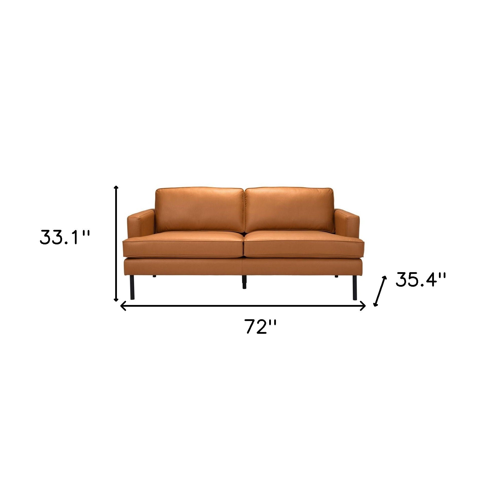 Polyester Sofa With Black Legs - Brown