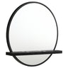 Arini - Round Vanity Wall Mirror With Shelf Black by CoasterElevations | Bel Furniture