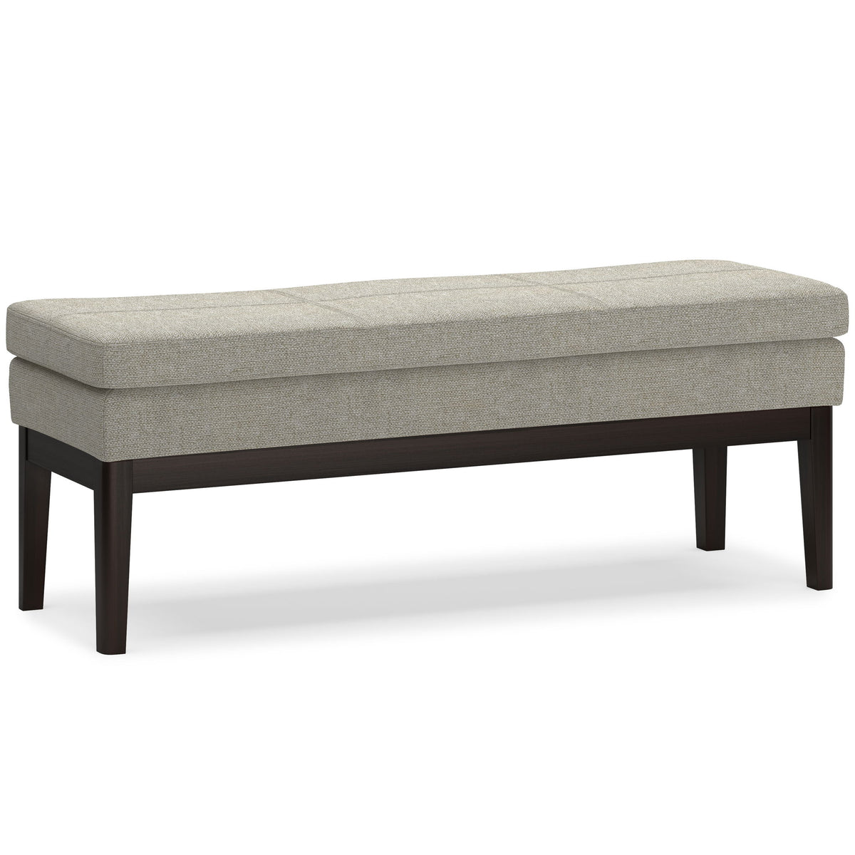 Carlson - Ottoman Bench, Mid Century Design Gray 44.7"W x 15.4"D x 17.4"H by Simpli-Home | Bel Furniture