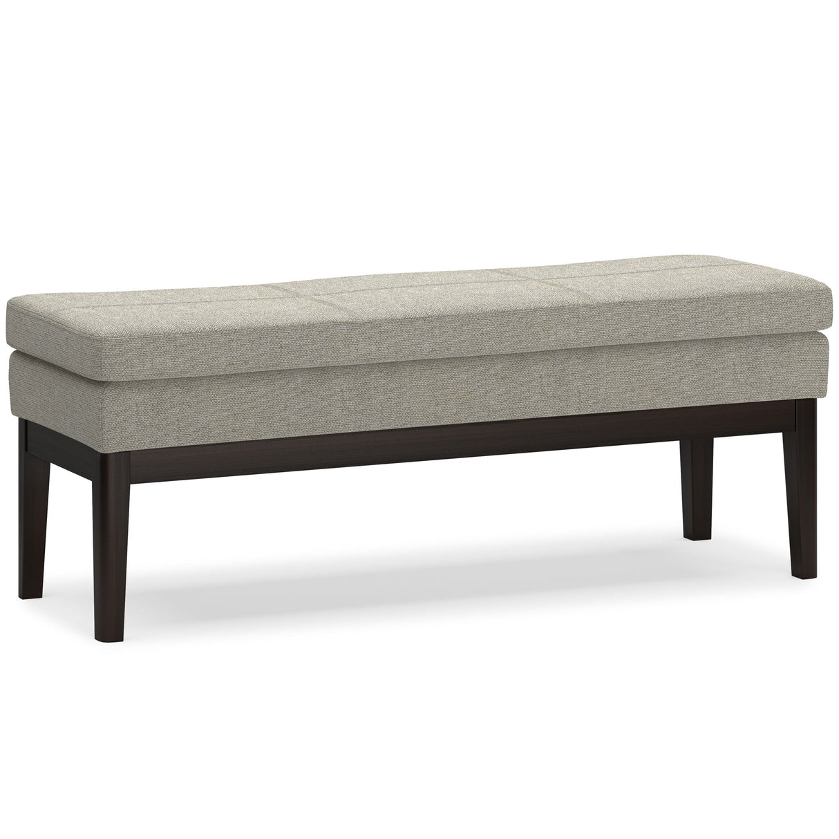 Carlson - Ottoman Bench, Mid Century Design Gray 44.7"W x 15.4"D x 17.4"H by Simpli-Home | Bel Furniture
