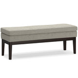 Carlson - Ottoman Bench, Mid Century Design Gray 44.7"W x 15.4"D x 17.4"H by Simpli-Home | Bel Furniture