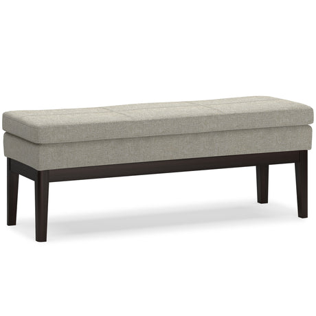 Carlson - Ottoman Bench, Mid Century Design Gray 44.7"W x 15.4"D x 17.4"H by Simpli-Home | Bel Furniture