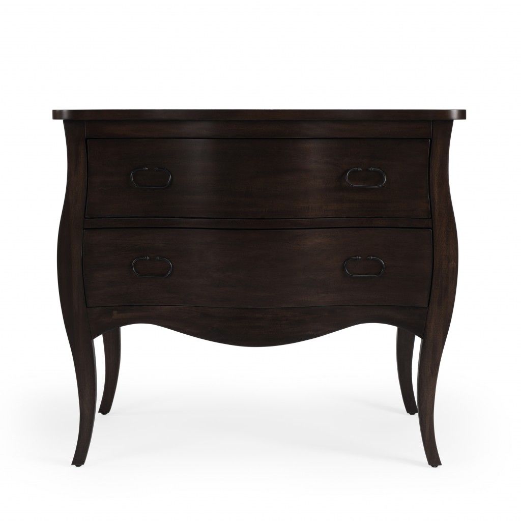 Solid Wood Two Drawer Dresser - Brown