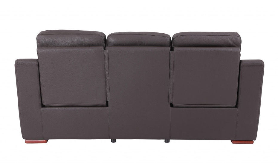 Faux Leather Sofa - Brown