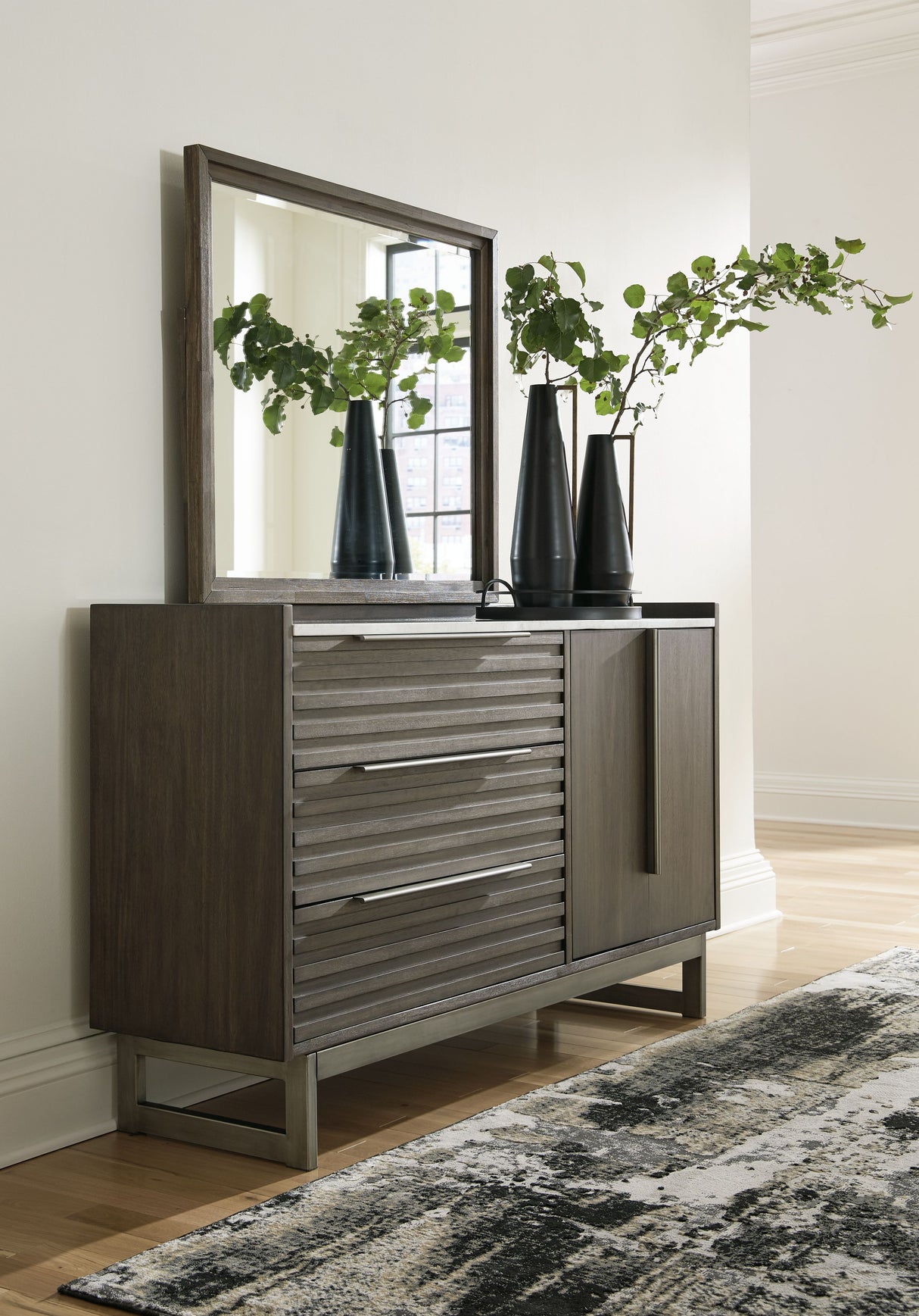 Arkenton - Dresser, Mirror Dark Brown Dresser & Mirror by Ashley® | Bel Furniture