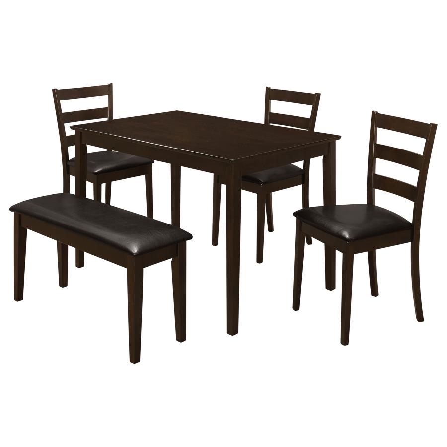 Guillen - 5 Piece Rectangular Dining Table Set - Cappuccino