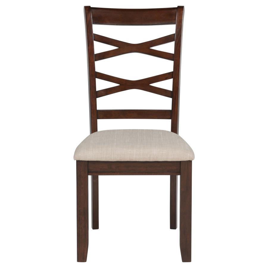 Barton - 5 Piece Round Wood Dining Table Set - Dark Brown