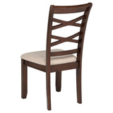 Barton - 5 Piece Round Wood Dining Table Set - Dark Brown