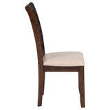 Barton - 5 Piece Round Wood Dining Table Set - Dark Brown