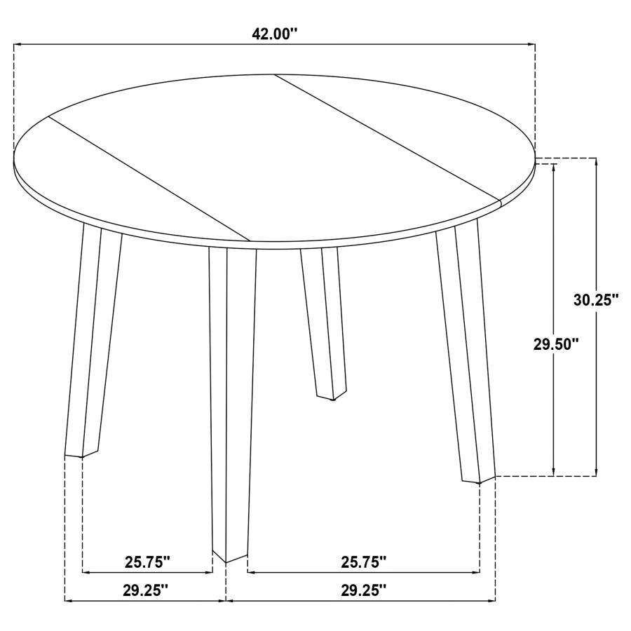 Barton - 5 Piece Round Wood Dining Table Set - Dark Brown