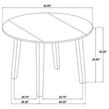 Barton - 5 Piece Round Wood Dining Table Set - Dark Brown