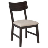 Catley - 5 Piece Round Drop Leaf Dining Table Set - Dark Coffee
