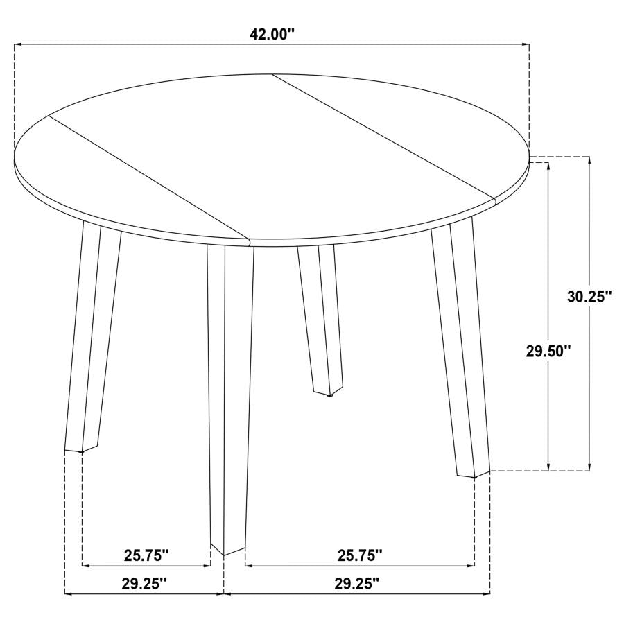 Catley - 5 Piece Round Drop Leaf Dining Table Set - Dark Coffee