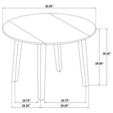 Catley - 5 Piece Round Drop Leaf Dining Table Set - Dark Coffee
