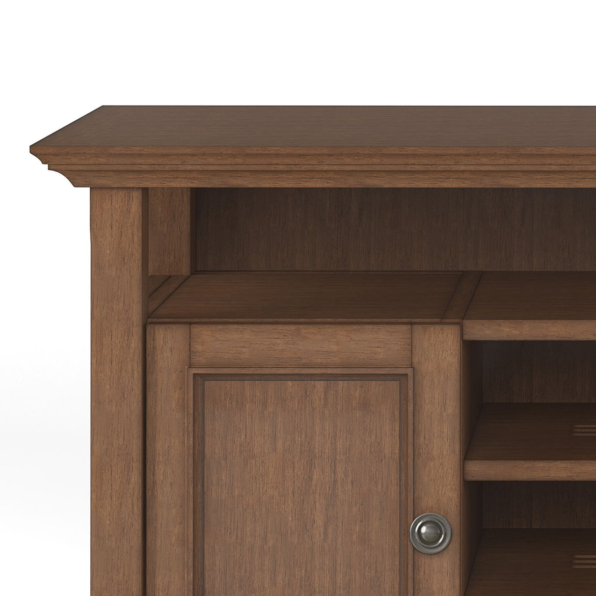 Amherst - TV Media Stand - Rustic Natural Aged Brown by Simpli-Home | Bel Furniture