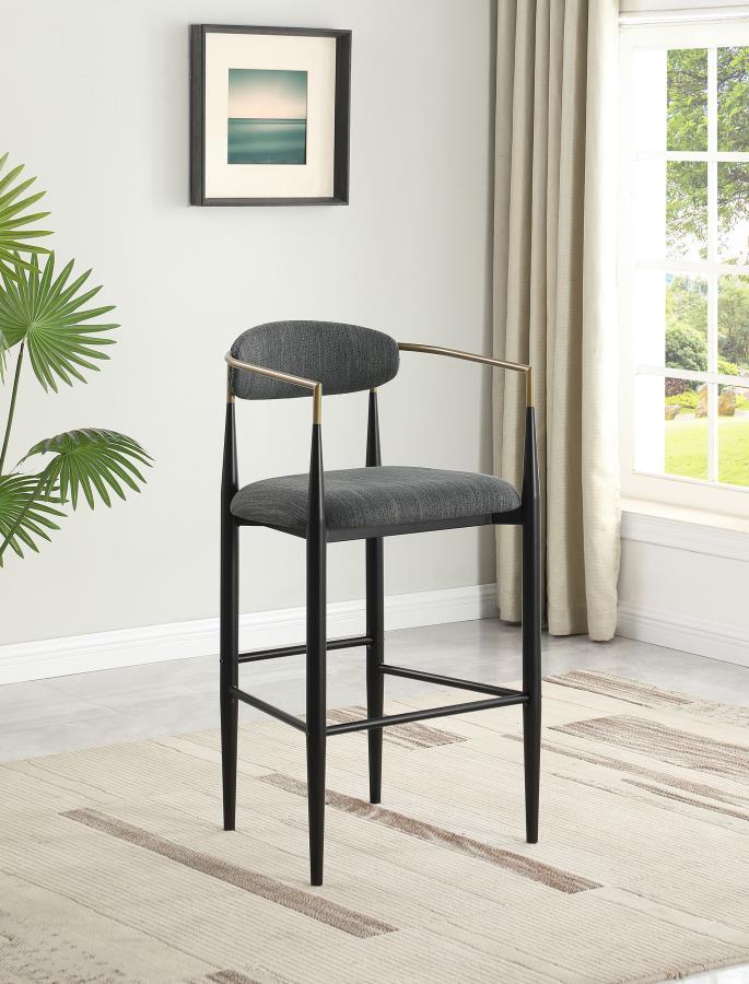 Tina - Metal Pub Height Bar Stool With Upholstered Back And Seat (Set of 2) by Coaster Fine Furniture | Bel Furniture