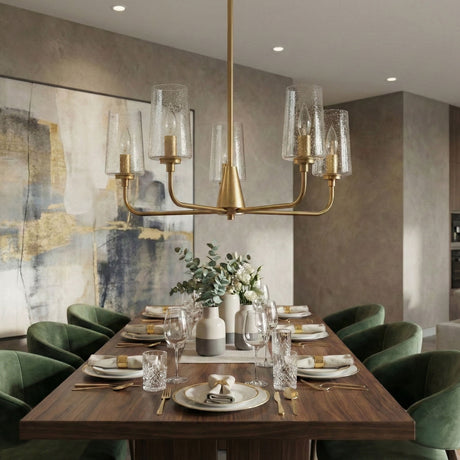 Dazzle - 5 Lights Chandelier With Clear Seeded Satin - Antique Brass / Clear / Gold - view 3
