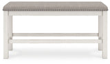 Robbinsdale - Antique White - Dbl Counter Height Upholstered Dining Bench by Signature Design by Ashley® | Bel Furniture