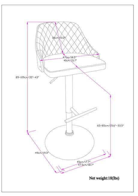 Edwin - Adjustable Swivel Bar Stool - Black by Simpli-Home | Bel Furniture