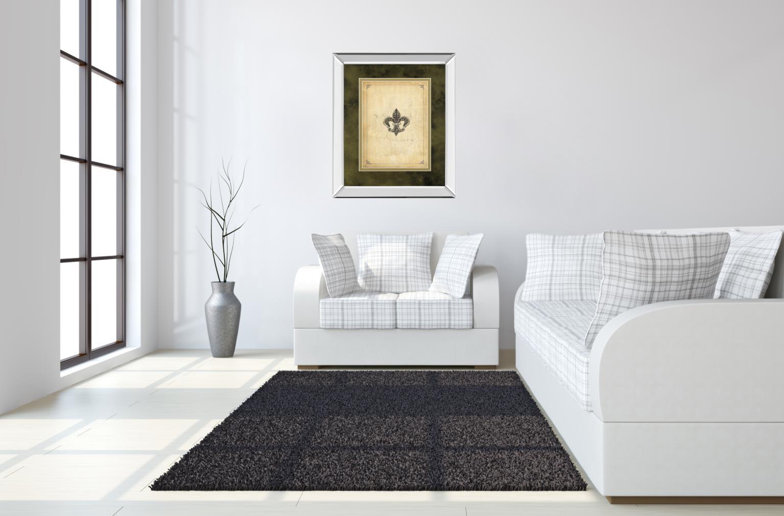 Fleur Di Lies I By Alexey Paviuts - Mirror Framed Print Wall Art - Dark Brown