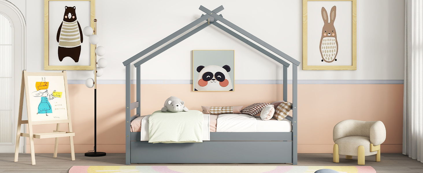 House-Shaped Bed With Trundle