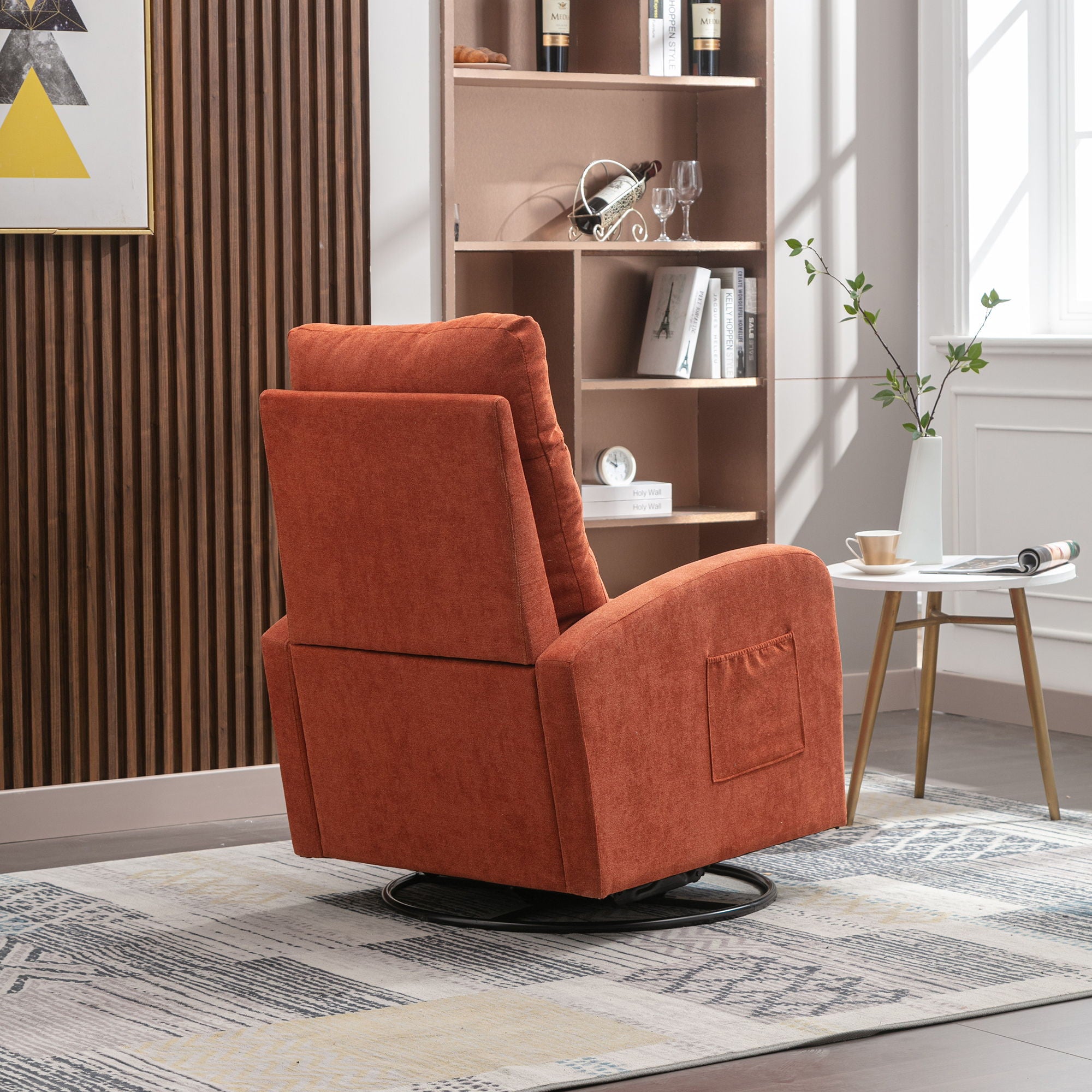 Jiada - Upholstered Swivel Glider Rocking Chair For Nursery Modern Style One Left Bag