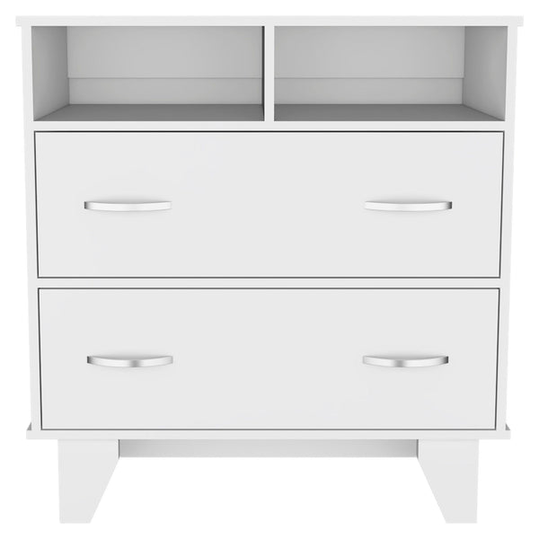 Two Drawer Dresser Wooden - White