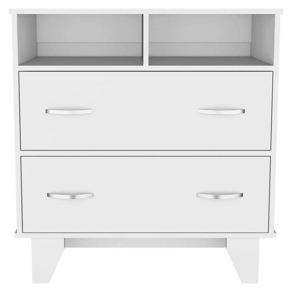 Two Drawer Dresser Wooden - White