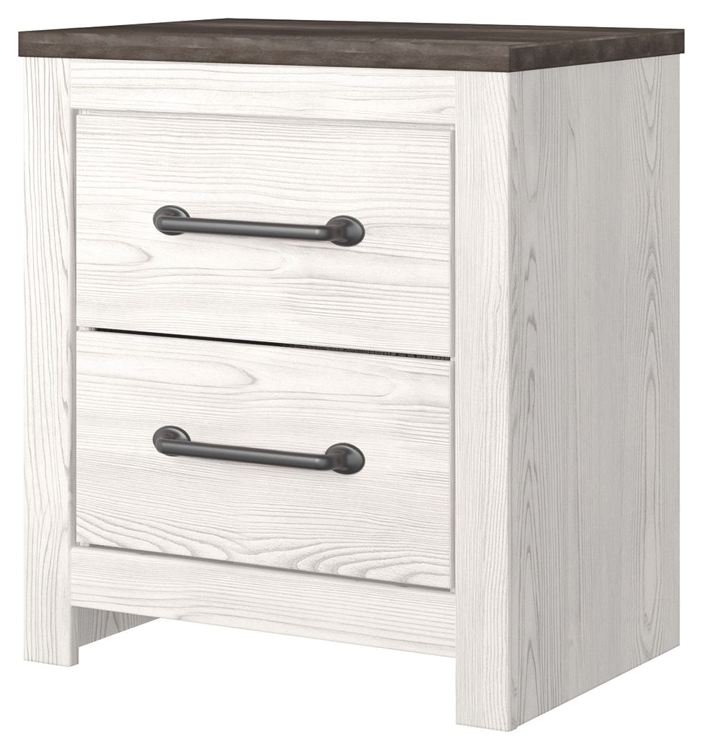 Gerridan - White / Gray - Two Drawer Night Stand by Signature Design by Ashley® | Bel Furniture