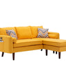 Mia - Sectional Sofa Chaise With USB Charger And Pillows Yellow by Lilola Home | Bel Furniture