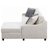 Mcloughlin - Upholstered Sloped Arm Sectional Sofa - Platinum by CoasterEssence | Bel Furniture