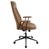 Ranger - Upholstered Adjustable Home Office Desk Chair - Brown by CoasterEveryday | Bel Furniture