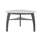 Jasmine - Bar Table With Arched Legs And Marble Top, Triangular Shape - Gray