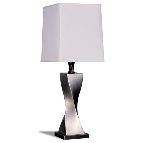 Keene - Tapered Shade Table Lamp Silver (Set of 2) - Distressed Silver by CoasterEveryday | Bel Furniture