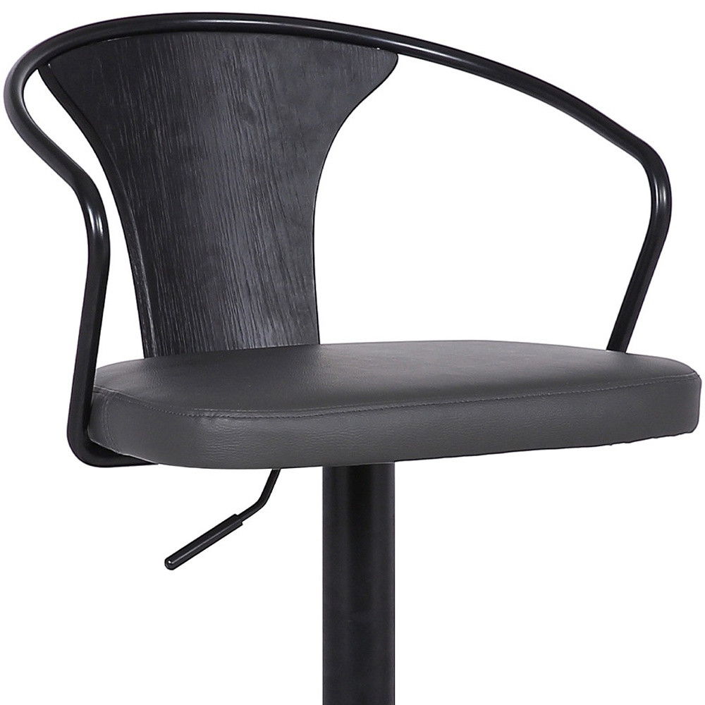 43" Swivel Low Back, Adjustable Height Bar Chair - Gray / Black