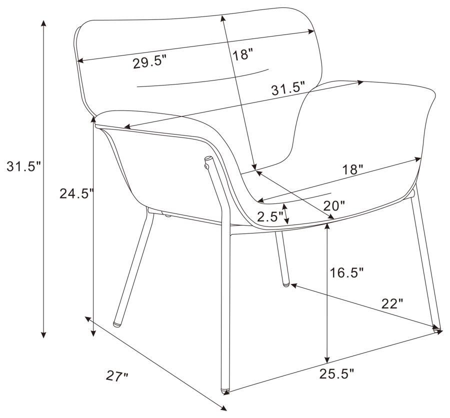 Davina - Upholstered Flared Arm Accent Chair