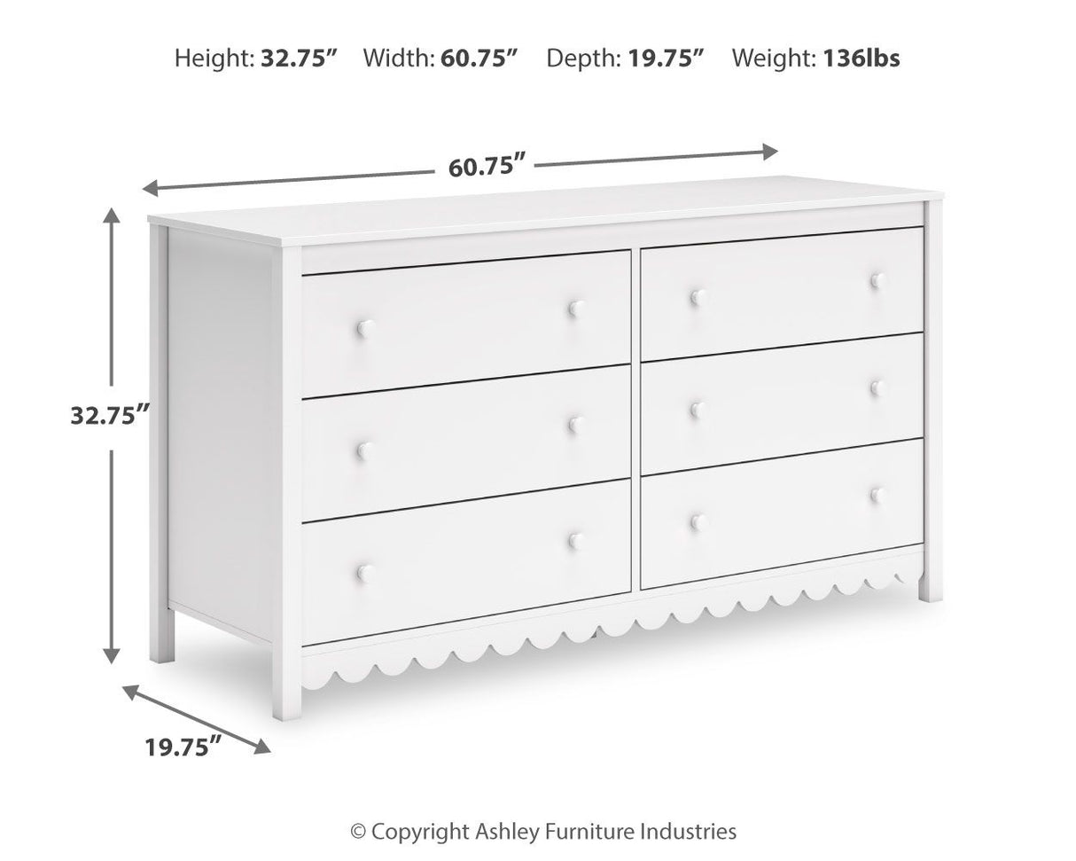 Hallityn - White - Six Drawer Dresser by Signature Design by Ashley® | Bel Furniture