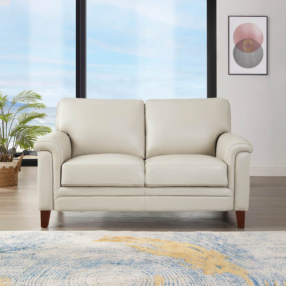 Westcott - Leather Loveseat Beige by Hydeline Furniture | Bel Furniture