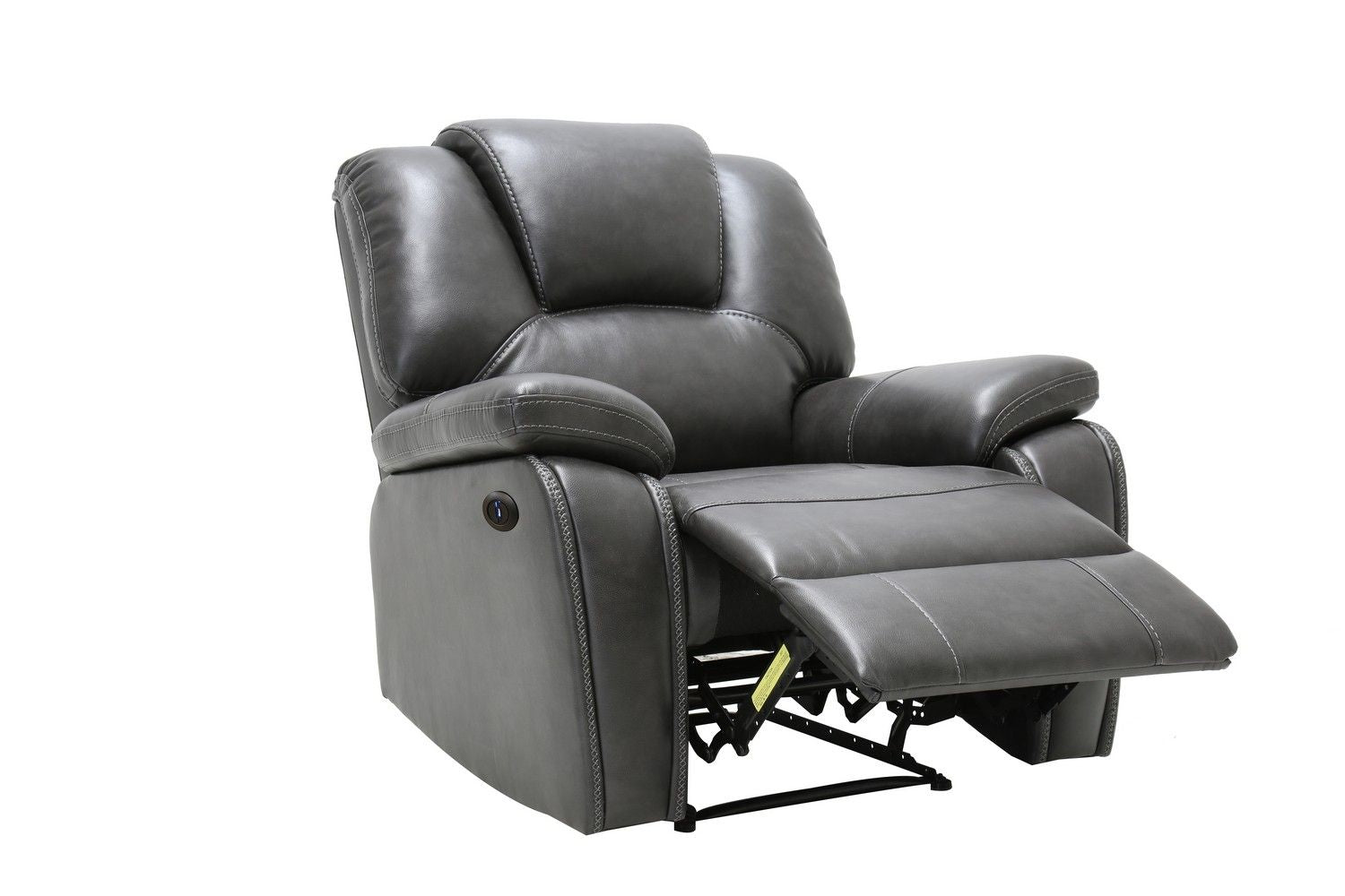 Contemporary Leather Power Reclining Chair - Gray