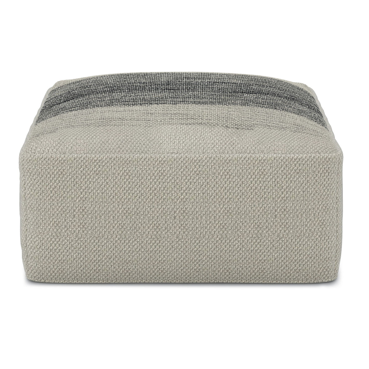 Sabella - Square Woven Outdoor / Indoor Pouf - Gray / White
