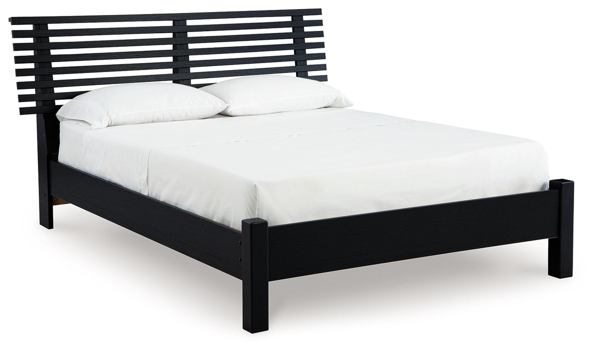 Danziar - Slat Panel Bed With Low Footboard Black by Signature Design by Ashley® | Bel Furniture