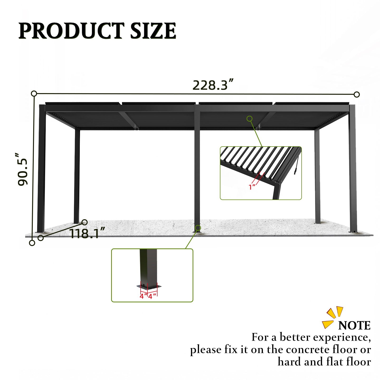 Louver Pergola Aluminium Frame & Louvers