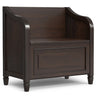 Connaught - Storage Bench Dark Brown 30"W x 18.2"D x 29.5"H by Simpli-Home | Bel Furniture