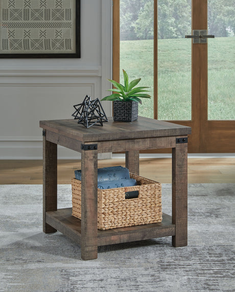 Hollum - Rustic Brown - Square End Table by Signature Design by Ashley® | Bel Furniture
