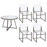 Jillian - 5 Piece Round Mirror Top Dining Set - Black Nickel by CoasterEveryday | Bel Furniture